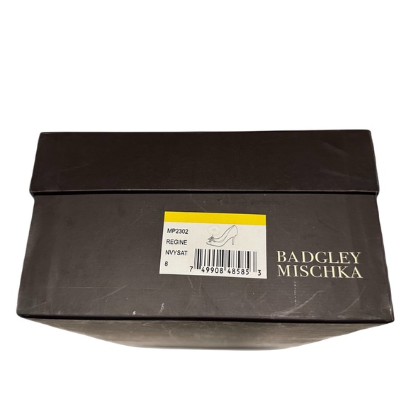 🆕 Badgley Mischka Regine - Navy Satin - 8 - Picture 9 of 10